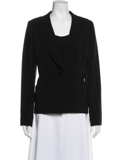 Pre-owned David Hayes Wool Striped Set In Black