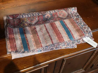 David Jeffery Reversible Modal Scarf In Paisley Taupe In Multi