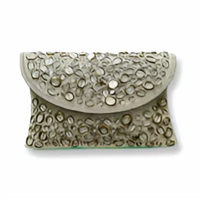 David Jeffery Women's Stone Beaded Handbag In Natural In White