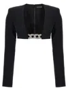 David Koma Top '3d Crystal Chain And Square Neck' In Black