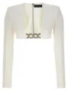 David Koma Crystal Chain 3d Square Neck Top In Multi