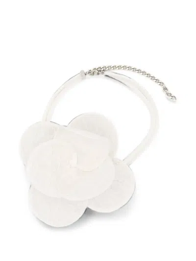 David Koma 3d Lace Flower Necklace In White
