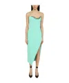 David Koma High Slit  Midi Dress In Green