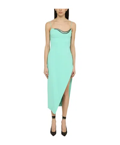 DAVID KOMA A THIN SHOULDER STRAP FORKED DRESS