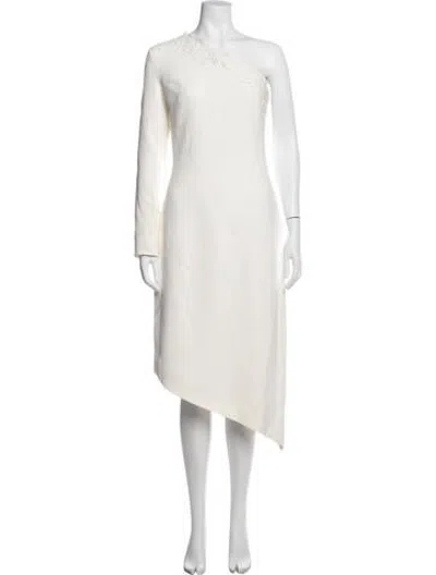 Pre-owned David Koma Acetate Midi Length Dress In Neutrals