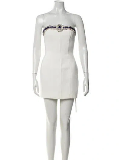Pre-owned David Koma Acetate Mini Dress In White