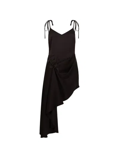 David Koma Appliqué Draped Mini Dress In Black