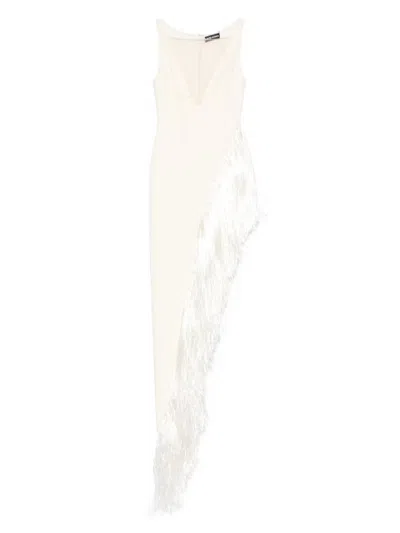 David Koma Asymmetric Evening Dress With Tulle Insert