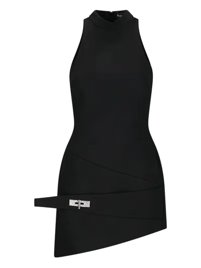 David Koma Asymmetric Halterneck Mini Dress In Black