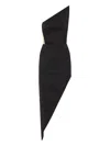 David Koma Asymmetric One-shoulder Dress In Black