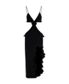 David Koma 'backless Ruffle Midi Dress' In Black