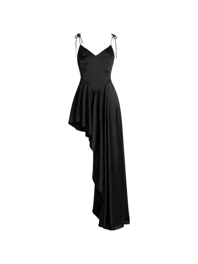 David Koma Asymmetric Ruffled Dress In Black