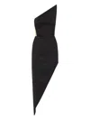 David Koma Asymmetric One-shoulder Dress In Black