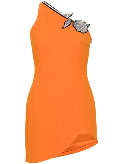 David Koma Asymmetrical Dress In Orange