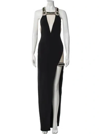 Pre-owned David Koma Asymmetrical Long Dress In Blue