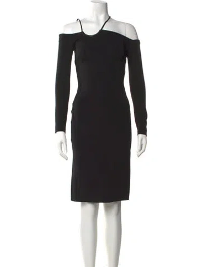Pre-owned David Koma Asymmetrical Mini Dress In Black
