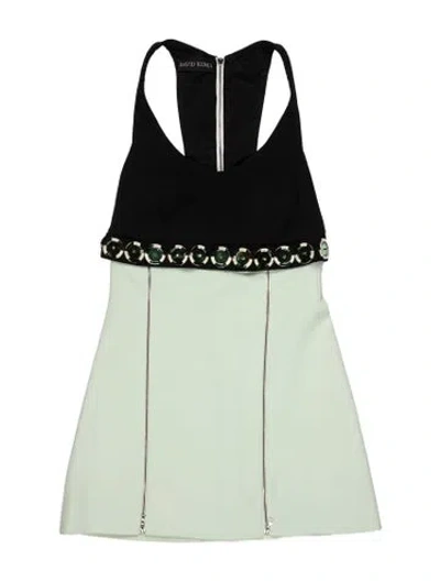 Pre-owned David Koma Asymmetrical Mini Dress In Green