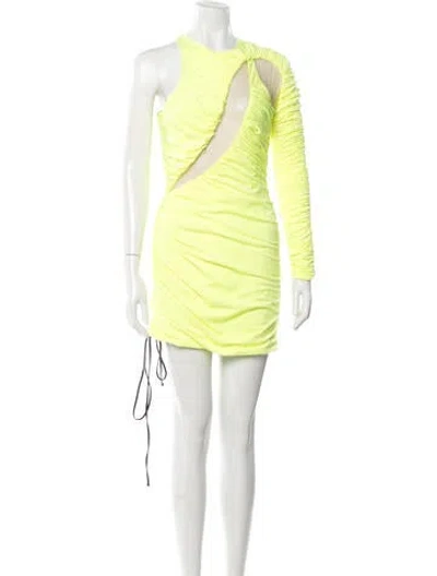 Pre-owned David Koma Asymmetrical Mini Dress In Green