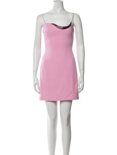 Pre-owned David Koma Asymmetrical Mini Dress In Pink