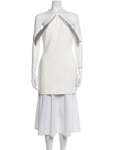 Pre-owned David Koma Asymmetrical Sleeveless Top In White