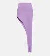 David Koma Asymmetrical Wool Maxi Skirt In Lilac