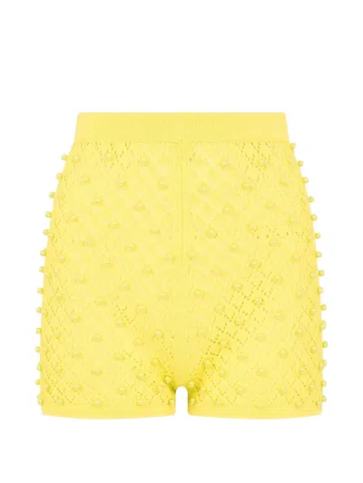 David Koma Bead Embellished Shorts In Yellow