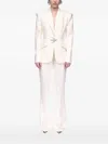 David Koma Crystal-embellished Stretch-wool Blazer In Neutral