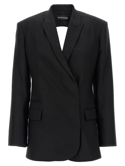 DAVID KOMA BLACK CUT-OUT BLAZER
