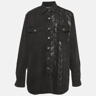 Pre-owned David Koma Black Printed Denim Jacket M