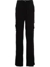 David Koma Satin Cargo Pants Belt Loops In Black