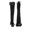 David Koma Payette Sequin-embellished Long Gloves In Black