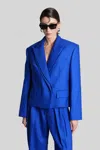 David Koma Double-breasted Jacket In Blue