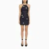 DAVID KOMA DAVID KOMA BLUE DENIM MINI DRESS WITH MIRRORS