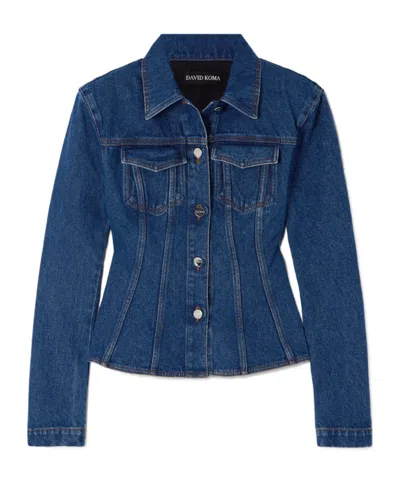 David Koma Blue Pure Cotton Denim Jacket