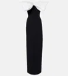 David Koma Womens Black White Bow Strapless Woven Maxi Dress In Black