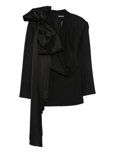 David Koma Bow Detail Mini Dress In Black