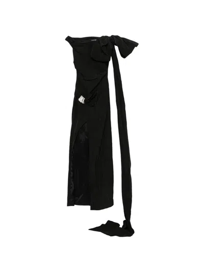 David Koma Bow-detail Maxi Dress In Black