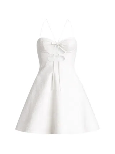 David Koma Bow-detail Mini Dress In White