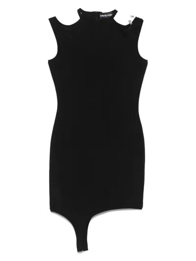 David Koma Buckle-embellished Asymmetric Mini Dress
