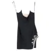 David Koma Cady Embellished Strapless Mini Dress In Black Acetate In Black