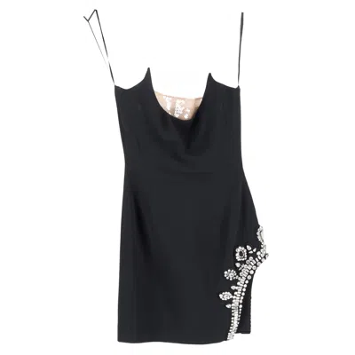 David Koma Cady Embellished Strapless Mini Dress In Black Acetate