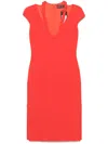David Koma Cady Midi Dress In Orange