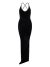 David Koma Chain-strap Asymmetric-hem Dress In Black