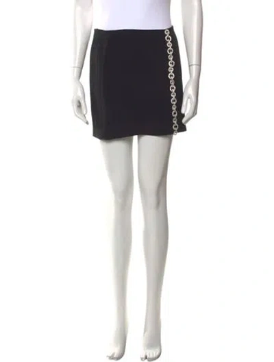 Pre-owned David Koma Chain-link Accents Mini Skirt In Black