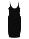 David Koma Chunky Chain Neckline Midi Dress In Black