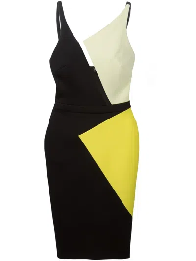 David Koma Colour Block Fitted Dress In Multi