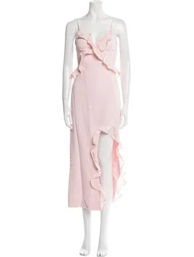 Pre-owned David Koma Cowl Neck Long Dress In Pink