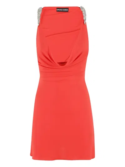 DAVID KOMA COWL-NECK MINI DRESS
