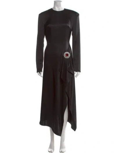 Pre-owned David Koma Crew Neck Long Dress In Black