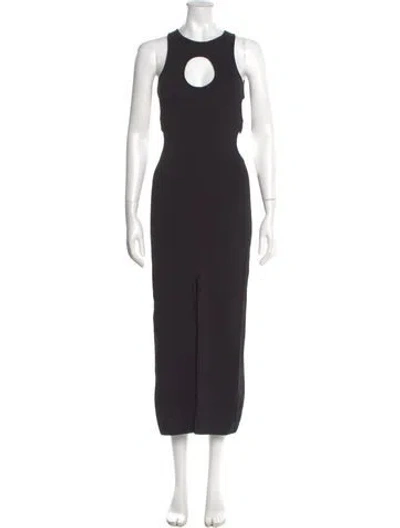 Pre-owned David Koma Crew Neck Long Dress In Gray